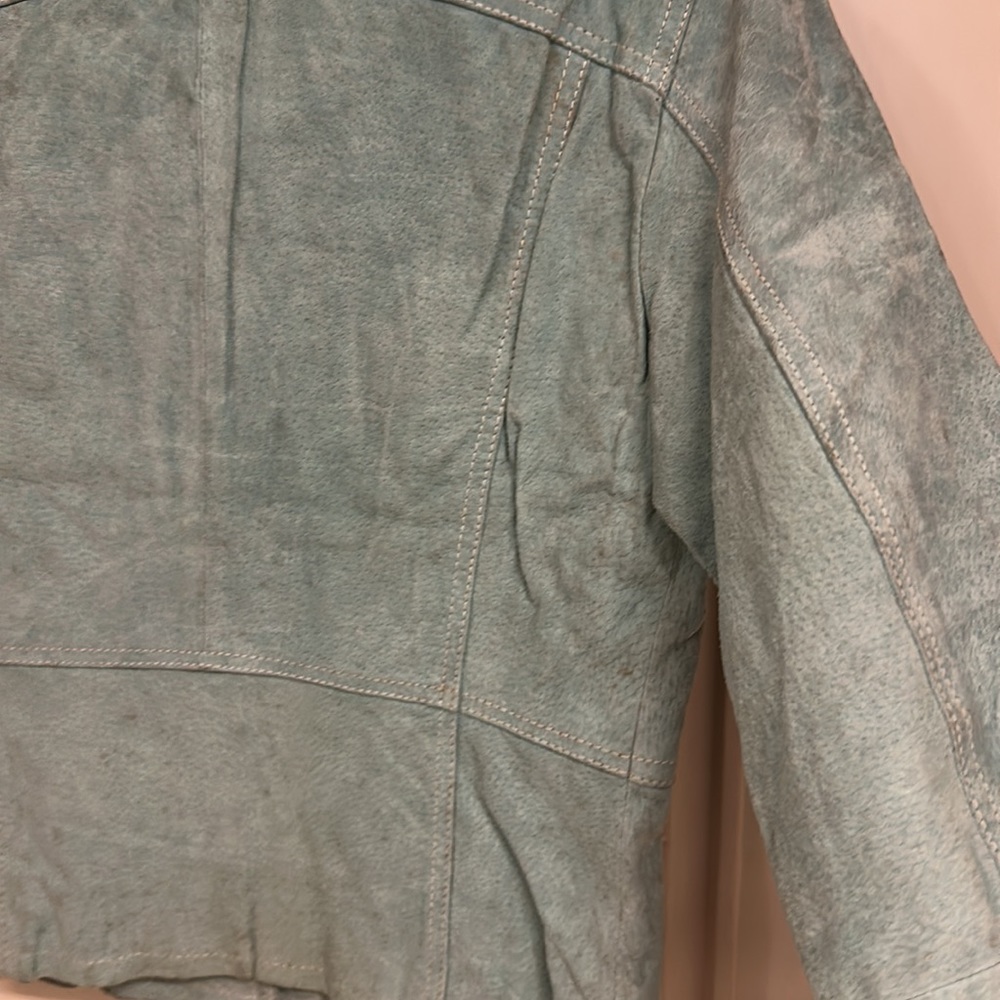 Wilson Leather Pure Suede Leather short jacket in Seagreen! Size M! Gently worn - Picture 10 of 10